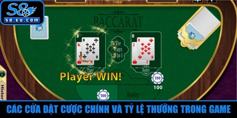 Các cửa đặt cược chính và tỷ lệ thưởng trong game